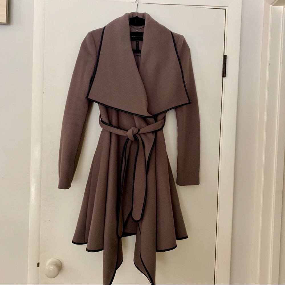 BCBG belted drape coat